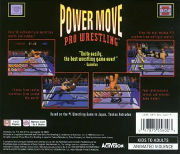 Power Move Pro Wrestling (US) box cover back